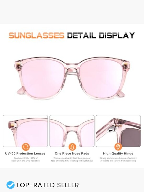 Square Polarized Sunglasses UV Protection Lightweight Comfort Driving Shades